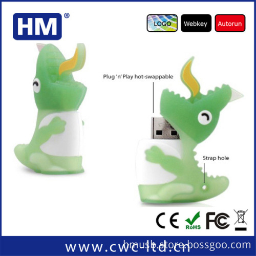 Alibaba customized colorful cartoon Crocodile USB pen drive for promotion gifts with gift retails box
